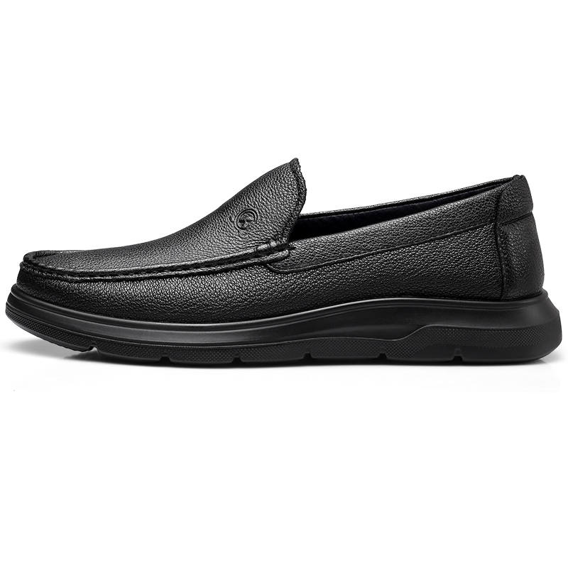 QIANGREN 3515 Casual Leather Shoes Men's Black