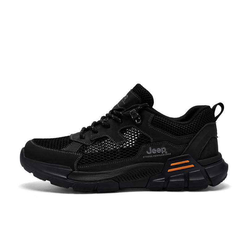 Jeep Comfortable Cushioning Low top Hiking Shoes Unisex Black