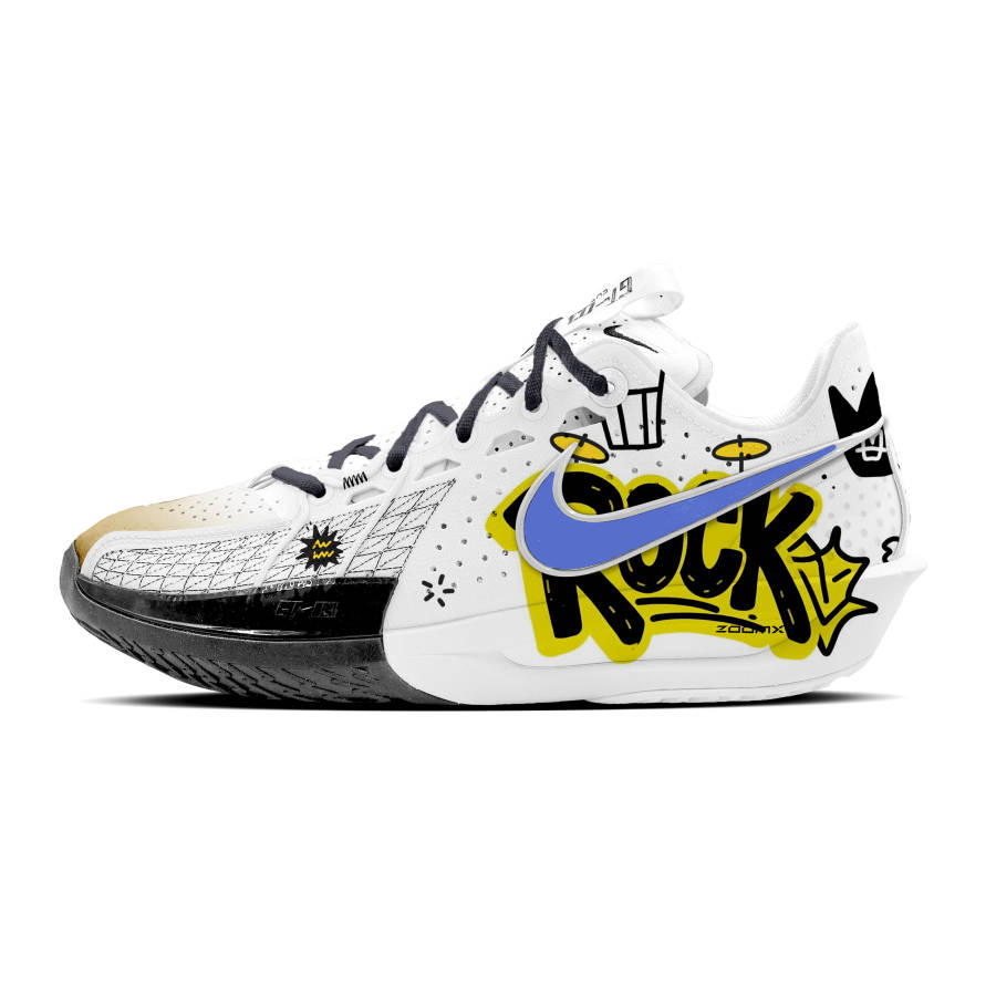 Nike Nike G.T. Cut 3 ROCK Cushioning Abrasion Resistant Support Low top Basketball Shoes Unisex Black Yellow