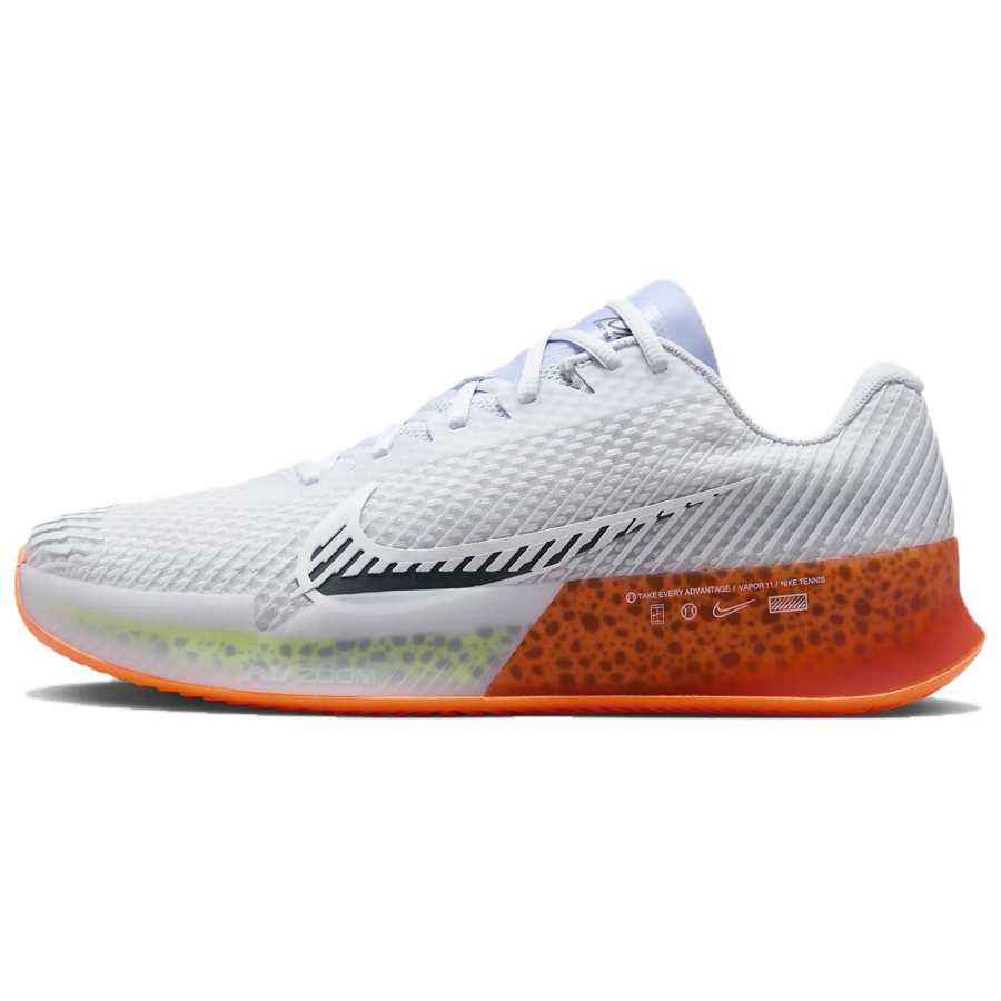 Nike Nike Air Zoom Vapor 11 Slip Resistant Abrasion Resistant Low top Tennis Shoes Men's White Orange Black