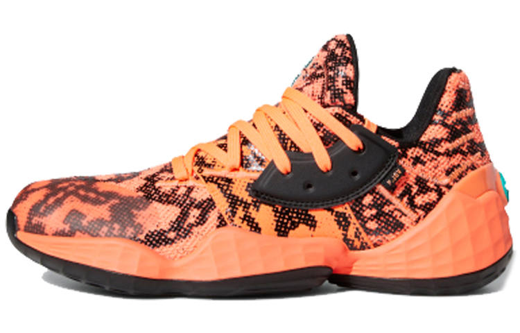 Adidas Adidas Harden Vol. 4 Cushioning Abrasion Resistant Low top Basketball Shoes Men's Orange Black