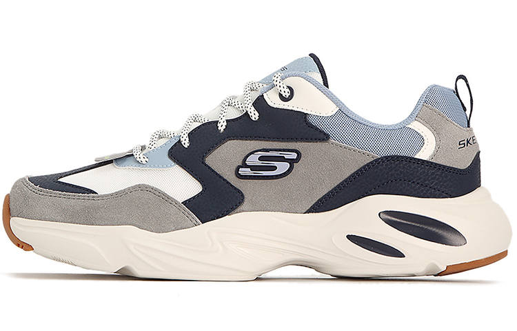 Skechers Stamina Airy Lightweight Height Increasing Low top Chunky Sneakers Men's Blue Gray Patchwork