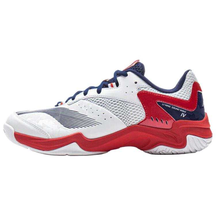 Li-Ning Li Ning Abrasion Resistant Breathable Low top Badminton Shoes Unisex White Red