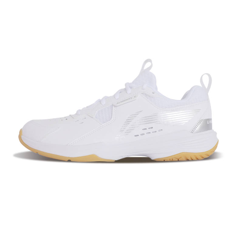 Li-Ning Li Ning Ace Ⅴ Cushioning Slip Resistant Abrasion Resistant Breathable Mid top Badminton Shoes Unisex White