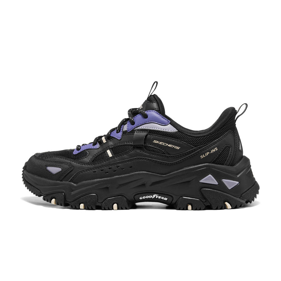 Skechers Abrasion Resistant Low top Casual Shoes Women's Black Purple