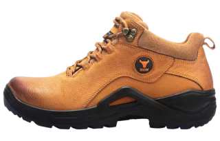 XGN Breathable Cushioning Slip Resistant Mid top Mountaineering Shoes Men's Earth Yellow