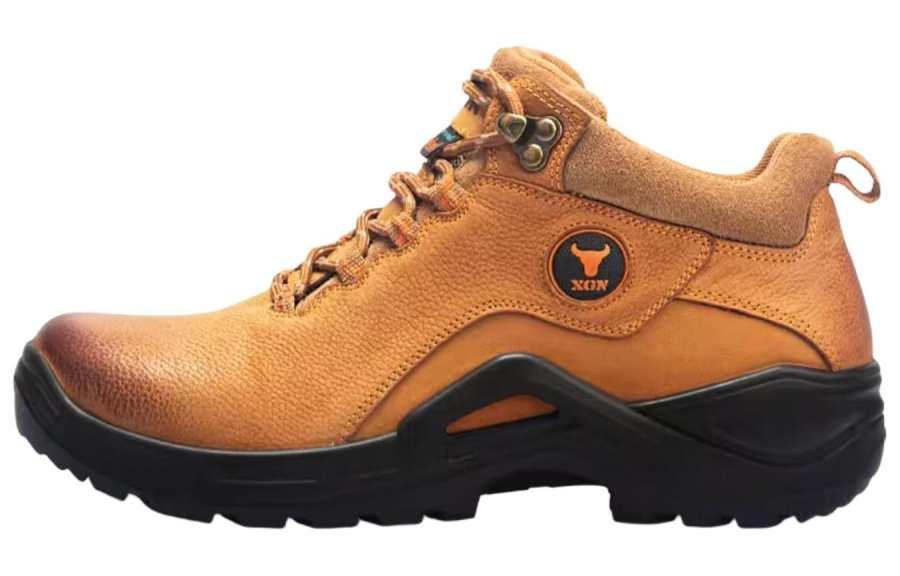XGN Breathable Cushioning Slip Resistant Mid top Mountaineering Shoes Men's Earth Yellow