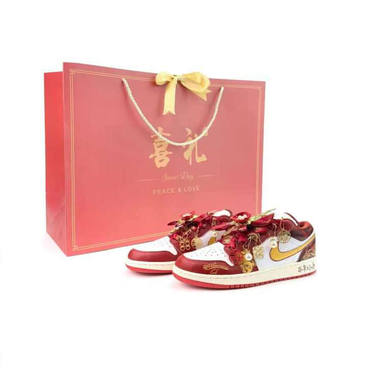 Jordan Jordan Air Jordan 1 Love Forever Auspicious Dragon And Phoenix Cushioning Abrasion Resistant Low top