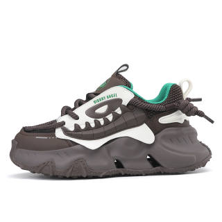 VIDORY ANGEL Shark One Cushioning Abrasion Resistant Slip Resistant Low top Chunky Sneakers Men's Brown