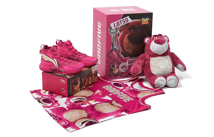 Li-Ning Disney X Li Ning Badfive 2 Basketball Shoes Men's High Top Beetroot Red