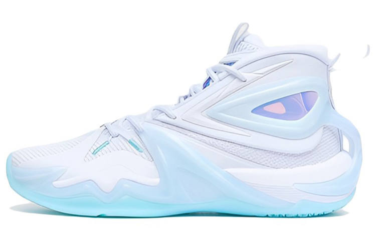 XTEP Fierce Battle 1.0 Basketball Shoes Men's Mid Top New White/Foam Blue