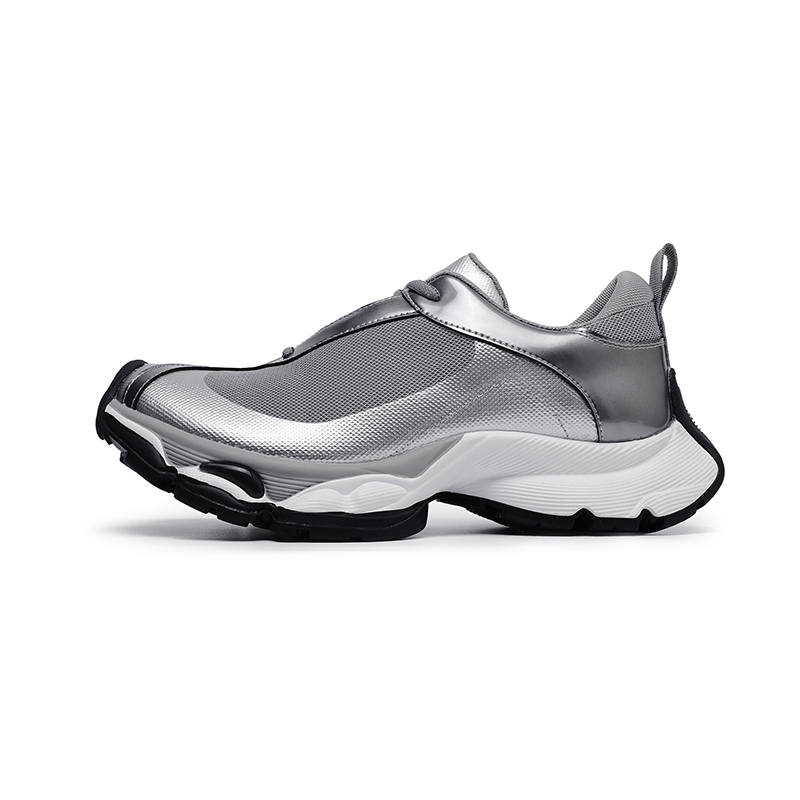 Angelmix Angelmi Abrasion Resistant Breathable Coverage Height Increasing Low top Chunky Sneakers Unisex Gray