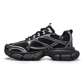 IFXRN VOIT x IFXRN Slip Resistant And Abrasion Resistant Coverage Low top Chunky Sneakers Unisex Black Silver