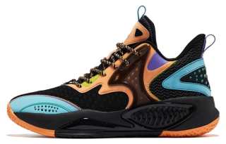 QIAODAN Textile, Synthetic Leather Cushioning Slip Resistant Abrasion Resistant Mid top Basketball Shoes Men's