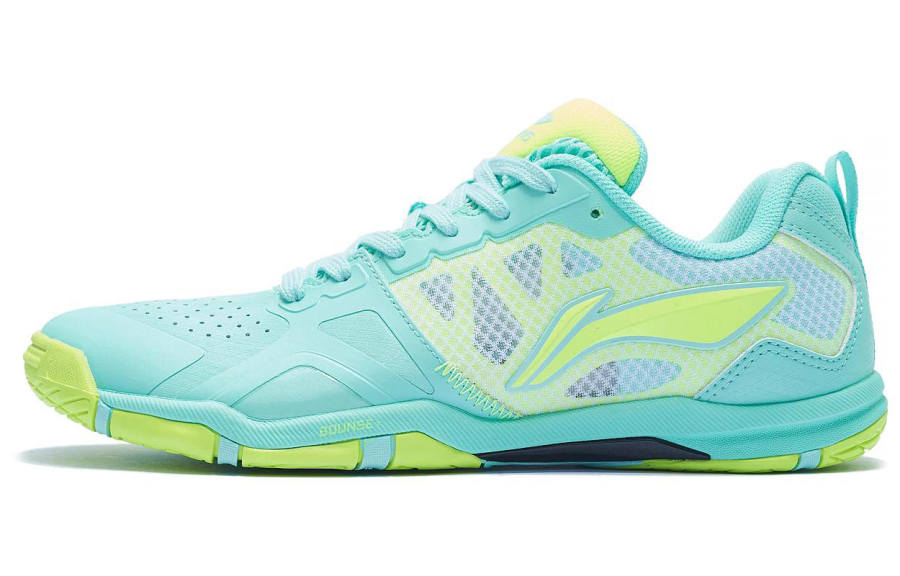 Li-Ning Li Ning Cushioning Slip Resistant Abrasion Resistant Low top Table Tennis Shoes Unisex Fluorescent Bright Green