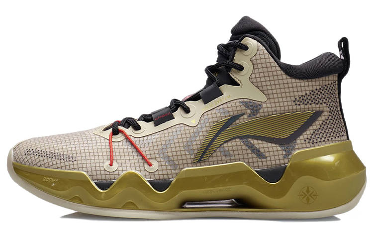 Li-Ning Li Ning Liren 2 Cushioning Slip Resistant Abrasion Resistant Mid top Basketball Shoes Men's Gray Green