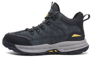 Jeep Mountaineering Collection Slip Resistant Abrasion Resistant Mid top Outdoor Shoes Men's Black Gray