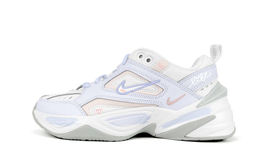 Nike Nike M2K Tekno Billions Of Hearts Abrasion Resistant Low top Chunky Sneakers Women's Blue Pink