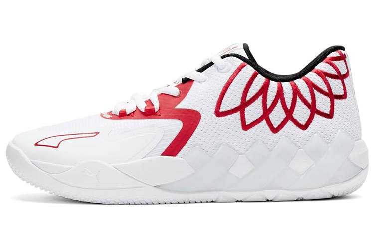 PUMA MB.01 Cushioning Slip Resistant Abrasion Resistant Low top Basketball Shoes Unisex White Red
