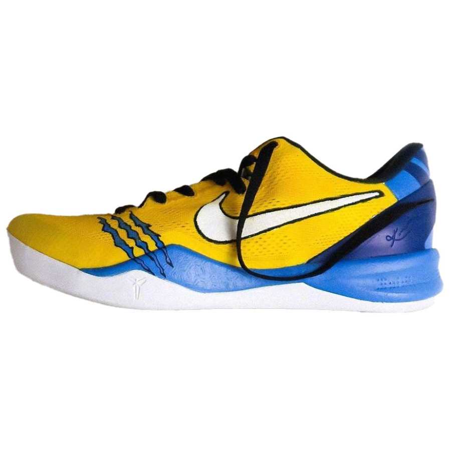 Nike Nike Kobe 8 Slip Resistant Abrasion Resistant Low top Basketball Shoes Unisex Red Yellow