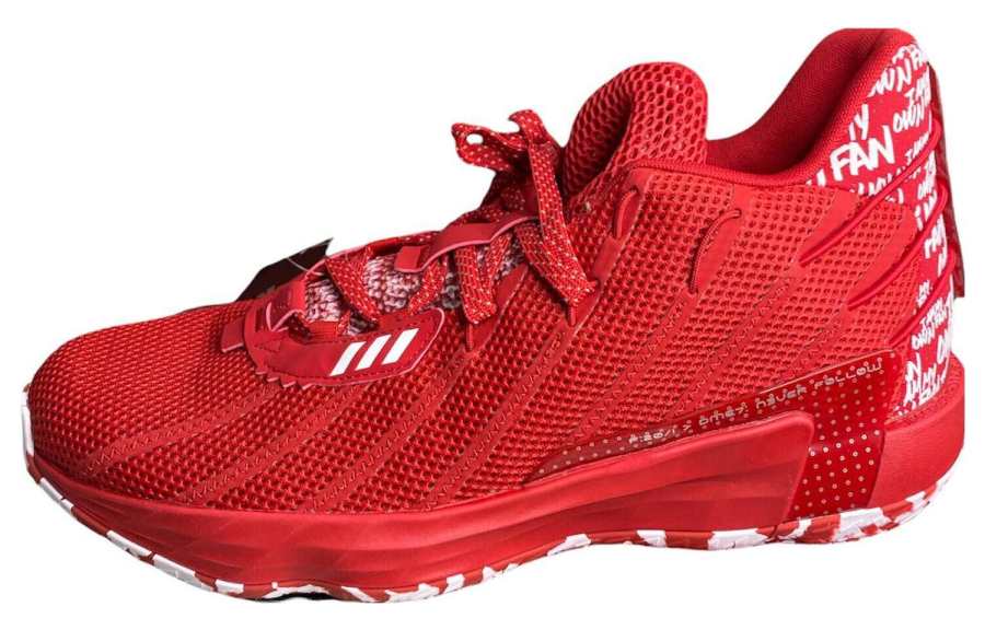 Adidas Adidas D Lillard 7 Dame 7 Mid Lace Up Cushioning, Wear Resistant Mid top Basketball Shoes Men's Red