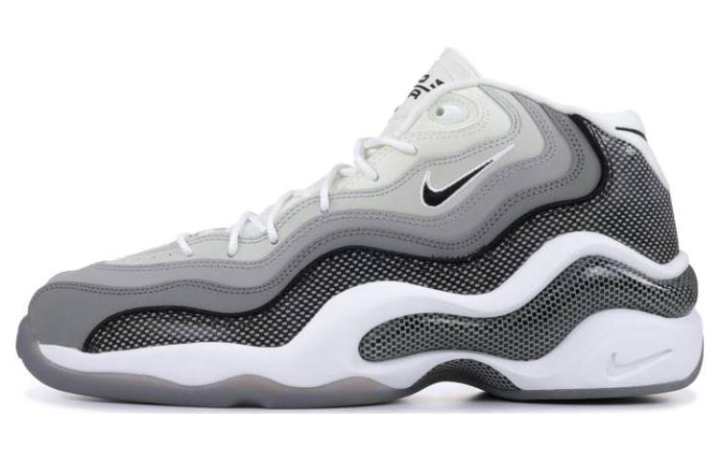 Nike Nike Zoom Flight 96 Matte Silver Comfortable Pu Cushioning Mid top Basketball Shoes Men's Gray White