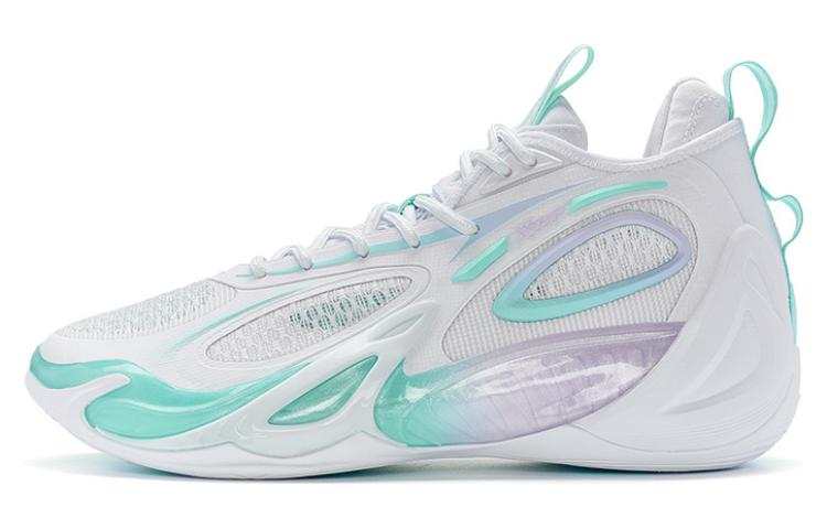 XTEP Battle 2 Comfortable Cushioning Slip Resistant Abrasion Resistant Low top Basketball Shoes Men's White Blue Purple