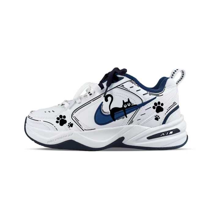 Nike Nike Air Monarch 4 Abrasion Resistant Breathable Low top Chunky Sneakers Unisex Blue White