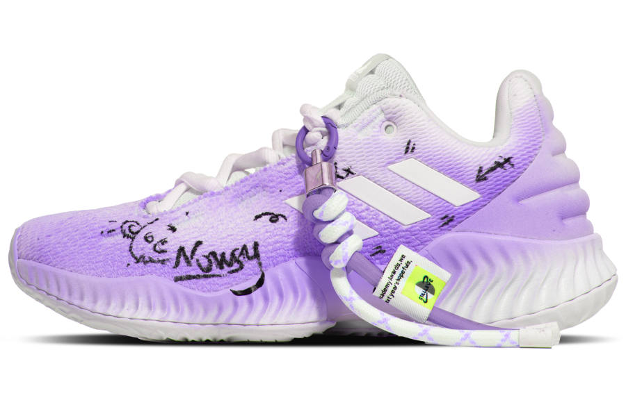 Adidas Adidas Pro Bounce 2018 Trendy Wave 4 Cushioning Slip Resistant Abrasion Resistant Low top Basketball Shoes Men's