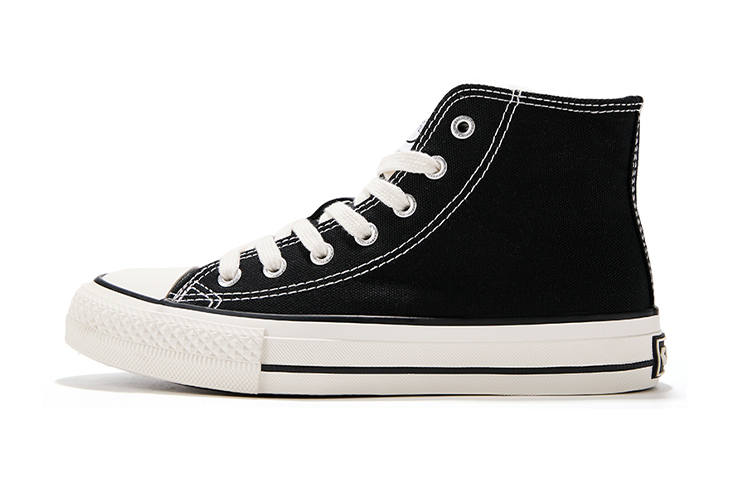 Poizon FEIYUE Fleece-Lined Thermal Comfortable Elegance Classic And Versatile High-top Canvas Shoes Unisex Black