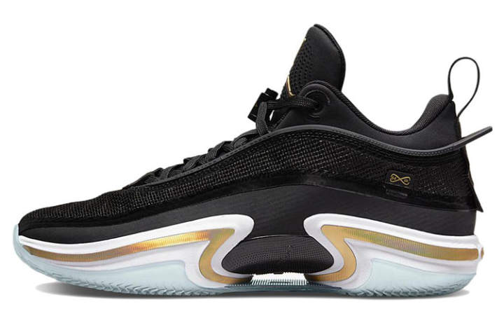 Jordan Jordan Air Jordan 36 Low Black Gold Comfortable Round Toe Cushioning Slip Resistant Abrasion Resistant Coverage Support