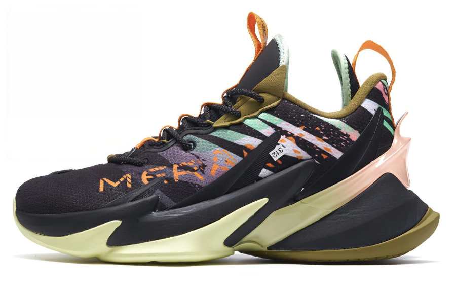 XTEP War Mastiff 2.0 Coverage Support Mid top Basketball Shoes Men's Black Green