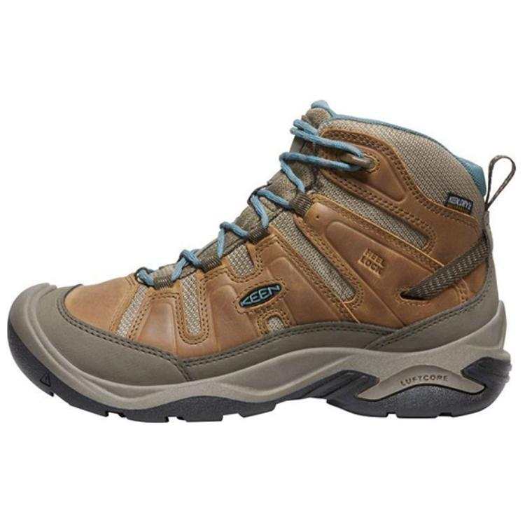 Keen Circadia Slip Resistant Waterproof Non Slip And Waterproof High top Hiking Shoes Women's Brown Gray