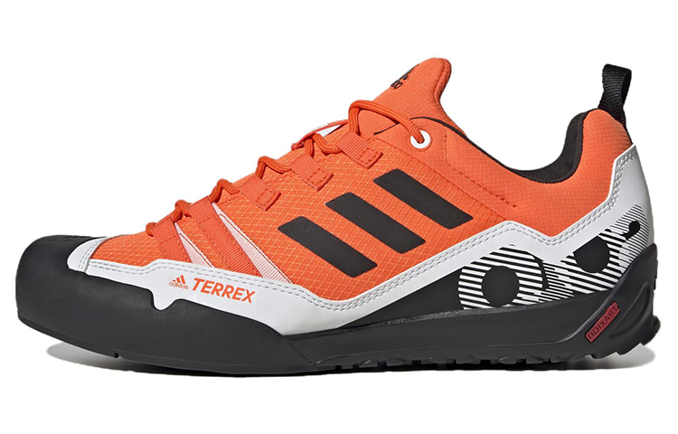 Adidas Adidas Terrex Swift Slip Resistant Abrasion Resistant Low top Mountaineering Shoes Unisex Orange Black