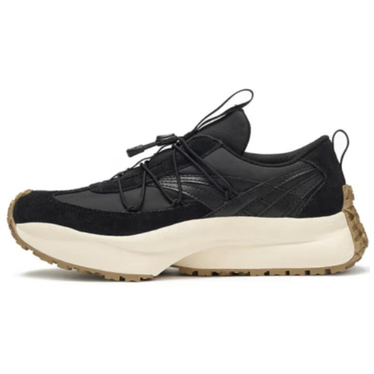 Onitsuka Tiger SP Ⅳ Textile, Cow Leather Slip Resistant Abrasion Resistant Low top Chunky Sneakers Unisex Black