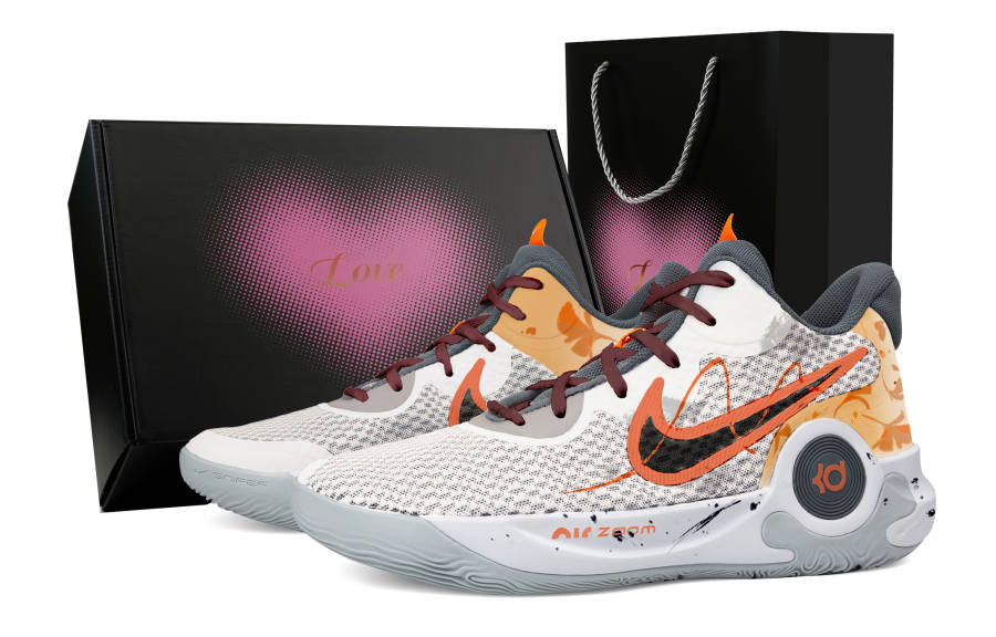 Nike Nike KD Trey 5 IX Autumn Heart Box Fabric Abrasion Resistant Mid top Basketball Shoes Unisex Gray