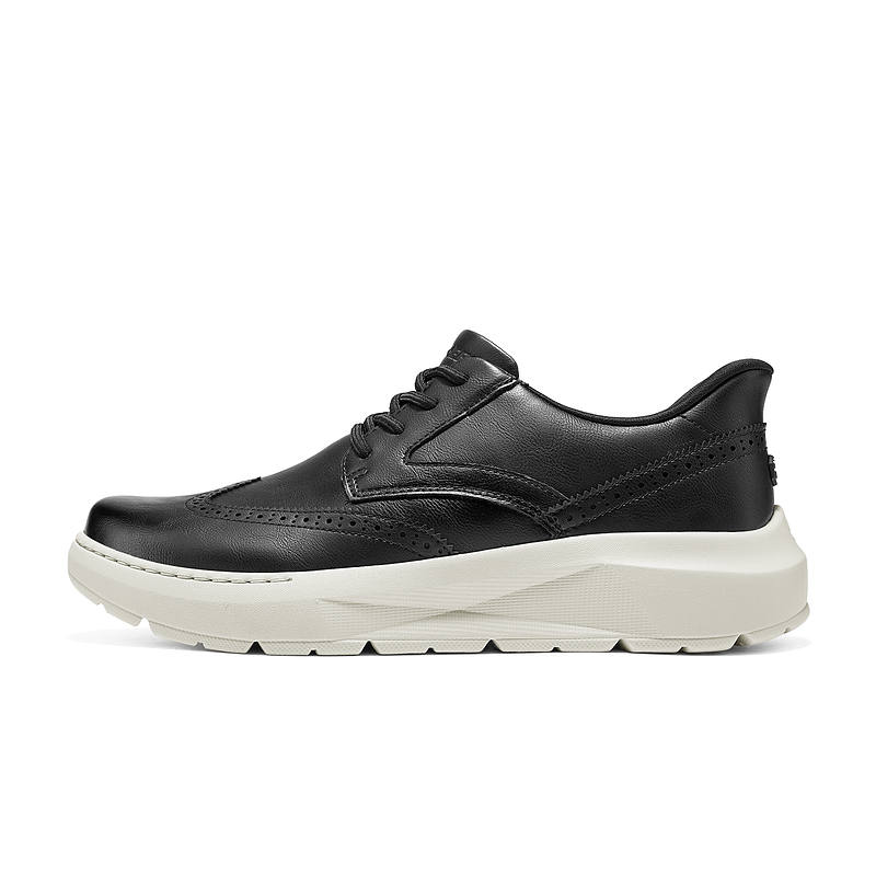 Skechers Casual Synthetic Leather Casual Leather Shoes Men's Black
