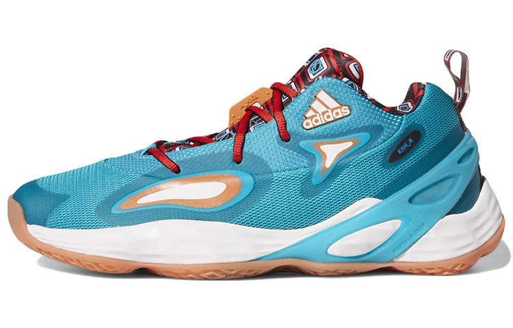 Adidas Adidas Exhibit A Wear Resistant Non Slip Basketball Shoes Cyan