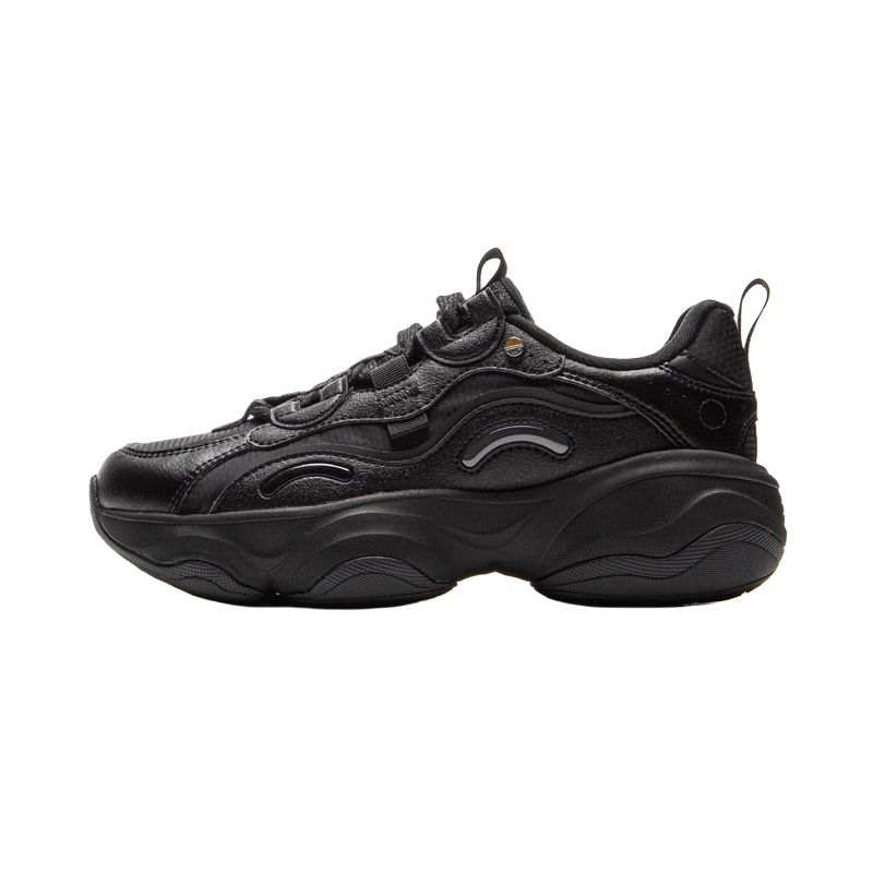Li-Ning Li Ning Honey Abrasion Resistant Coverage Height Increasing Low top Chunky Sneakers Women's Black