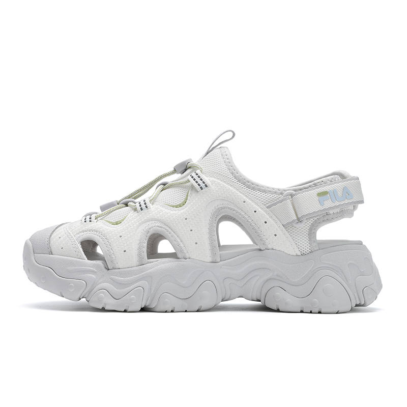 FILA FLUID 5 SANDAL Cat Paw, River Trekking Girlish Beach Sandals Women's White Gray