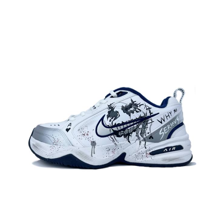 Nike Nike Air Monarch 4 Joker World Leather, Cow Leather Ink Splatter Slip Resistant Abrasion Resistant