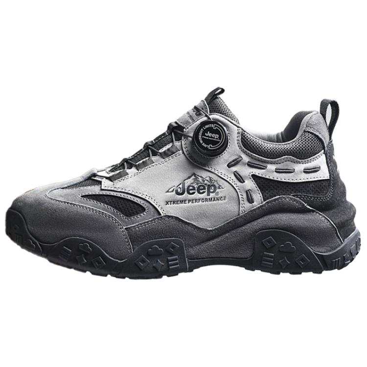 Jeep Fabric Abrasion Resistant Low top Hiking Shoes Men's Gray