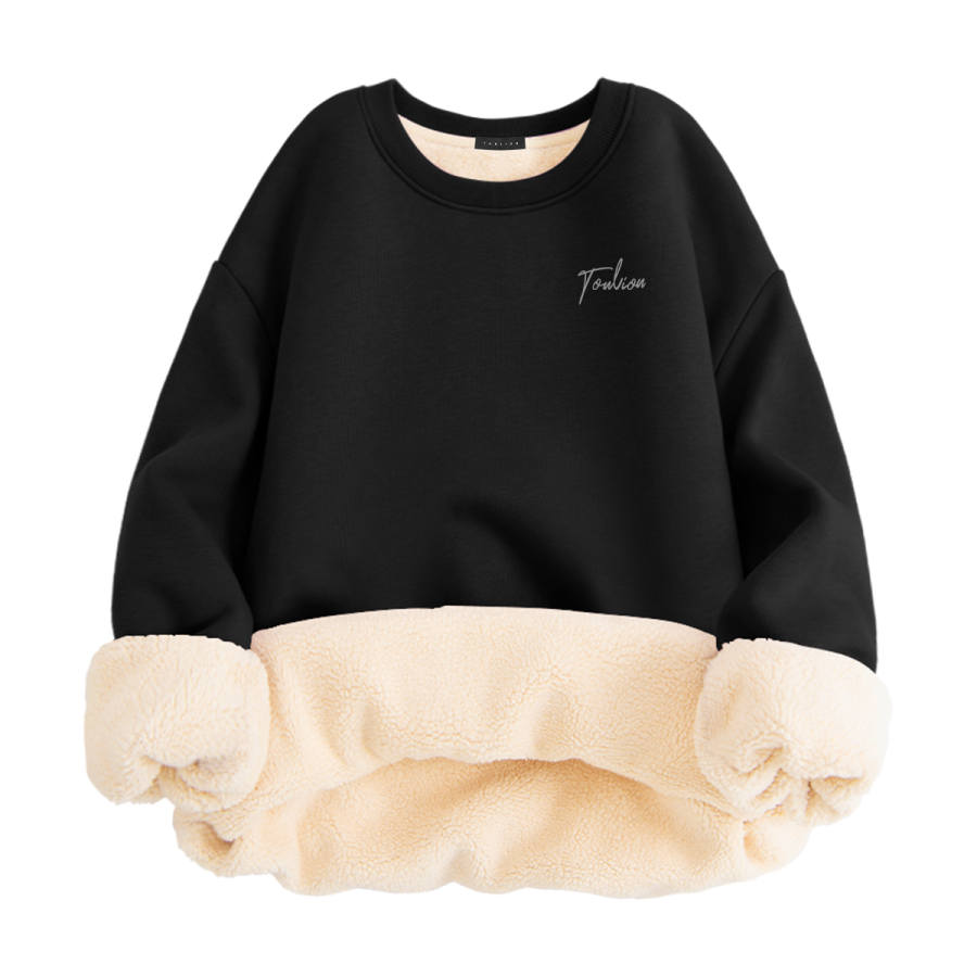 Tonlion Sweatshirts Unisex Crew Neck Thickened Heavyweight
