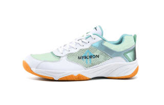 MYBORON Low top Badminton Shoes Unisex Cyan White