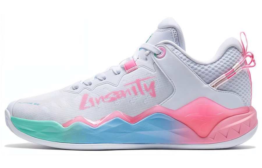 XTEP JLIN TEAMV2 Basketball Shoes Men's Low Top White/Blue/Pink