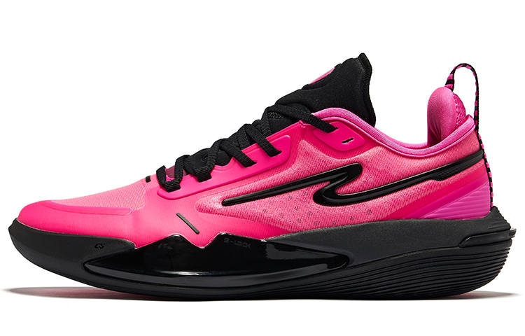 Erke Hunting Cushioning Slip Resistant Low top Basketball Shoes Men's Numbers Pink/Black