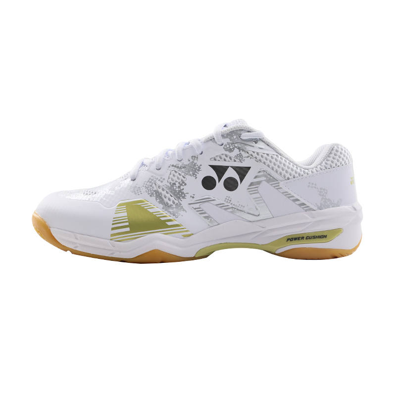 YONEX Cushioning Slip Resistant Abrasion Resistant Coverage Support Low top Badminton Shoes Men's White Gold