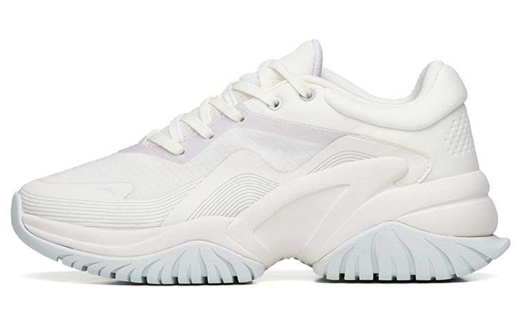 ANTA Training Shoes Women's Low Top Ivory White/Misty Purple/White Gray Green