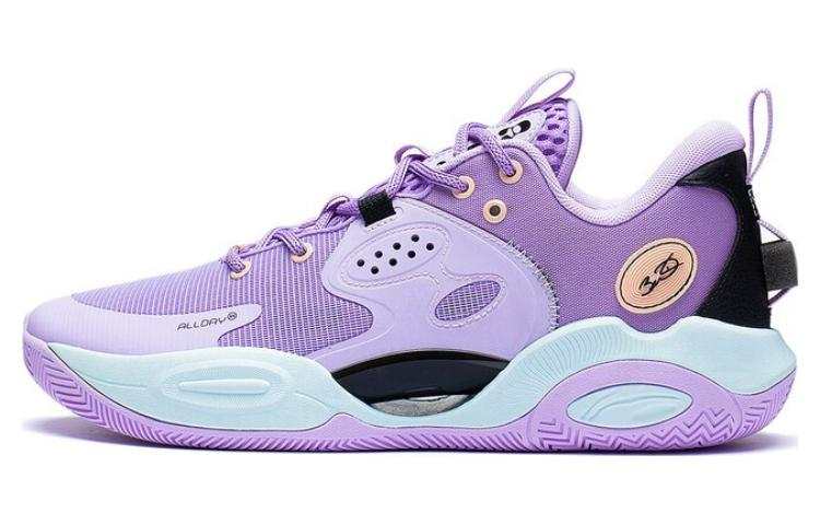 Li-Ning Li Ning Wade All Day 7 Abrasion Resistant Breathable Low top Basketball Shoes Men's Purple Black