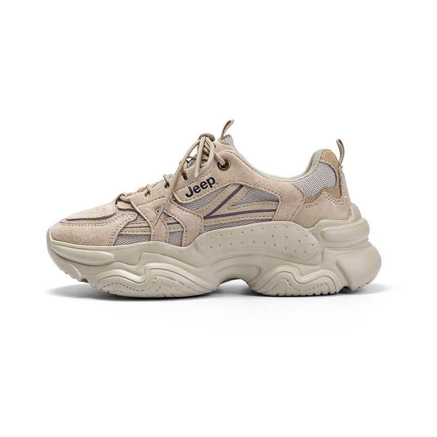 Jeep Cushioning Abrasion Resistant Height Increasing Low top Chunky Sneakers Women's